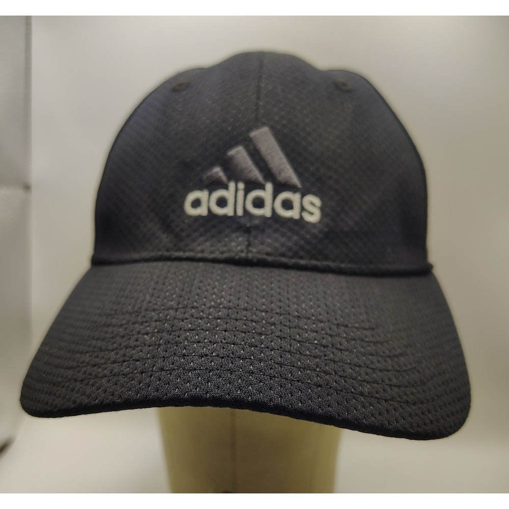 Adidas Black Baseball Cap Flex Fit Logo Performance Sportswear Golf Hat